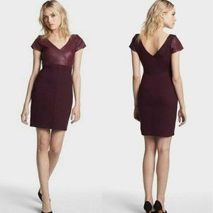 BAILEY 44 DANTE FAUX LEATHER MINI DRESS - Plum Purple/Burgundy - Size Small
